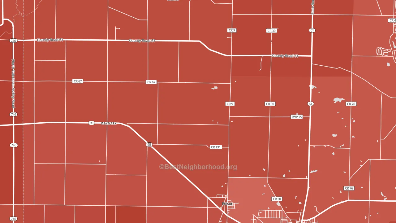 Edison, OH block-group political-lean map