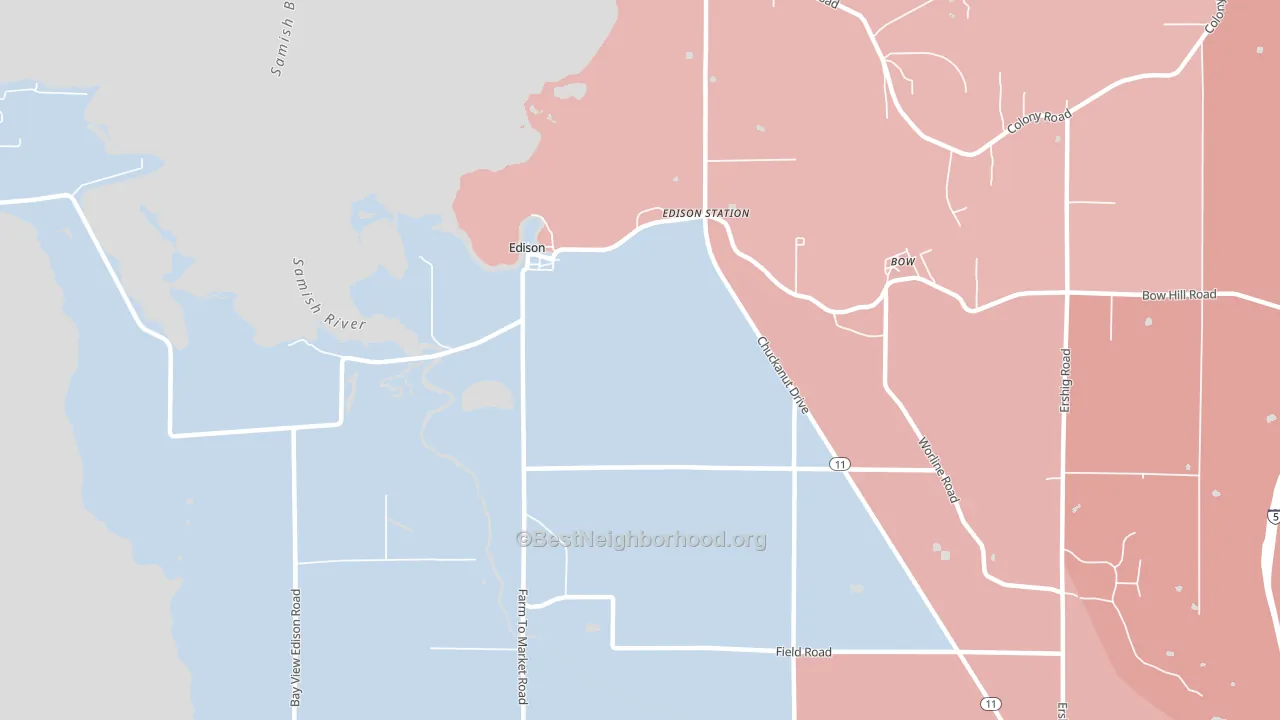 Edison, WA block-group political-lean map