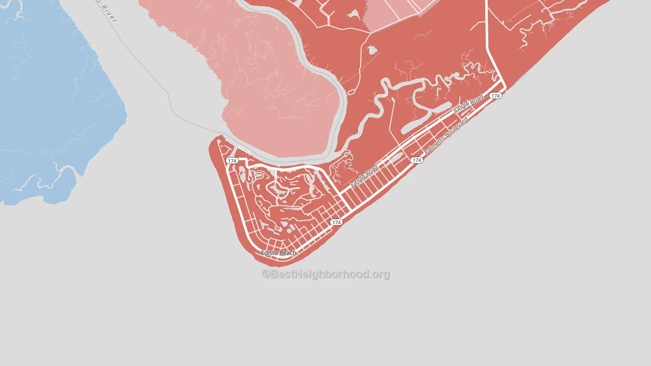 Edisto Beach, SC block-group political-lean map