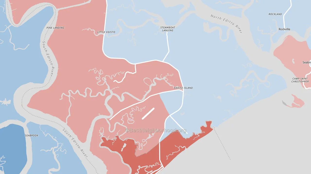 Edisto Island, SC block-group political-lean map