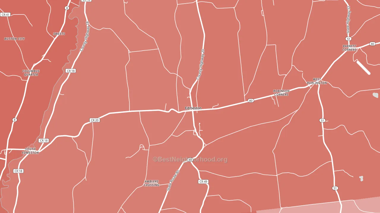 Edmeston, NY block-group political-lean map
