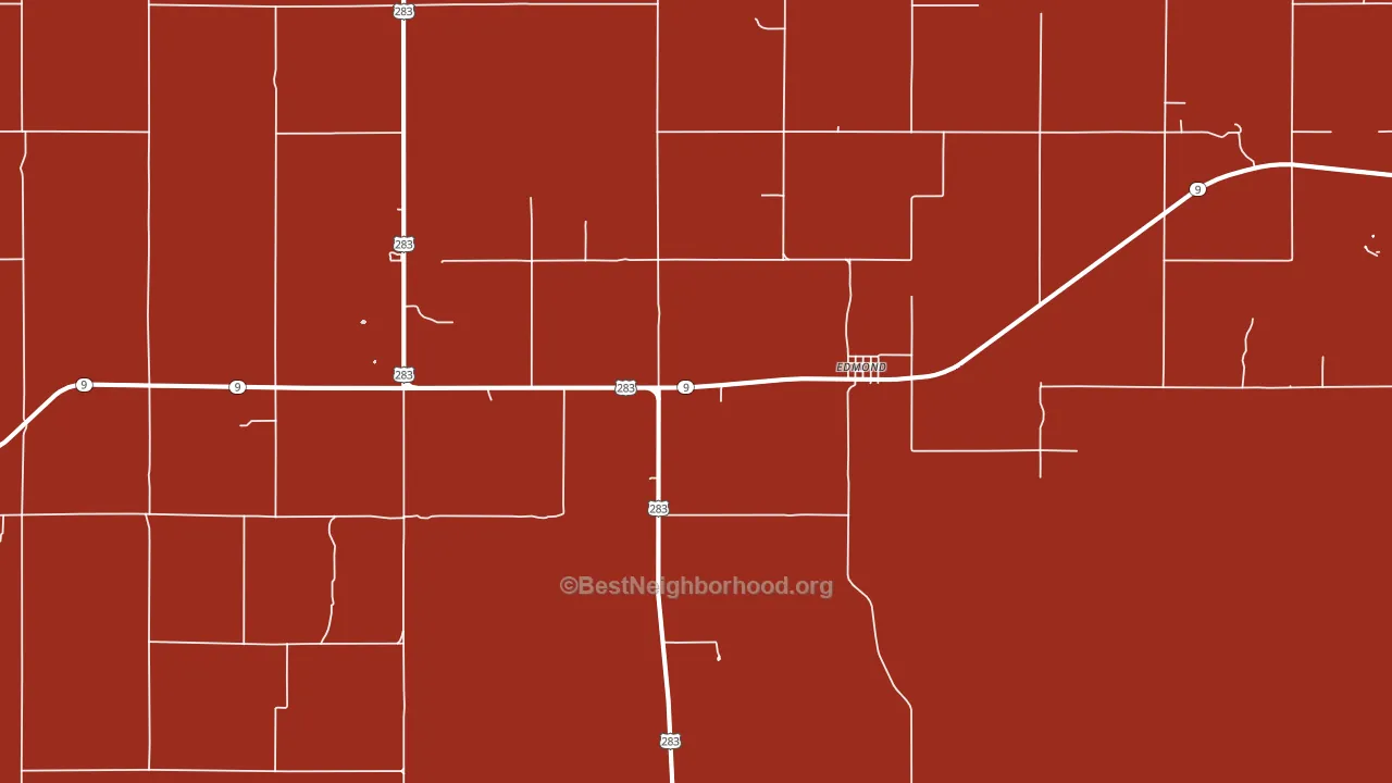 Edmond, KS block-group political-lean map