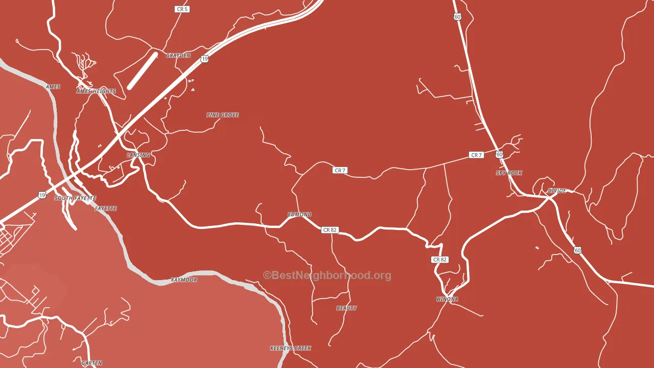 Edmond, WV block-group political-lean map