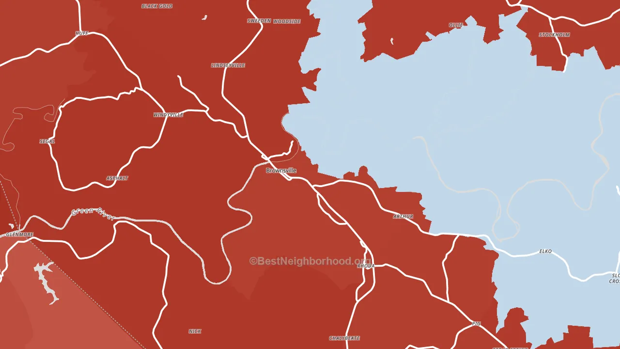 Edmonson County, KY block-group political-lean map