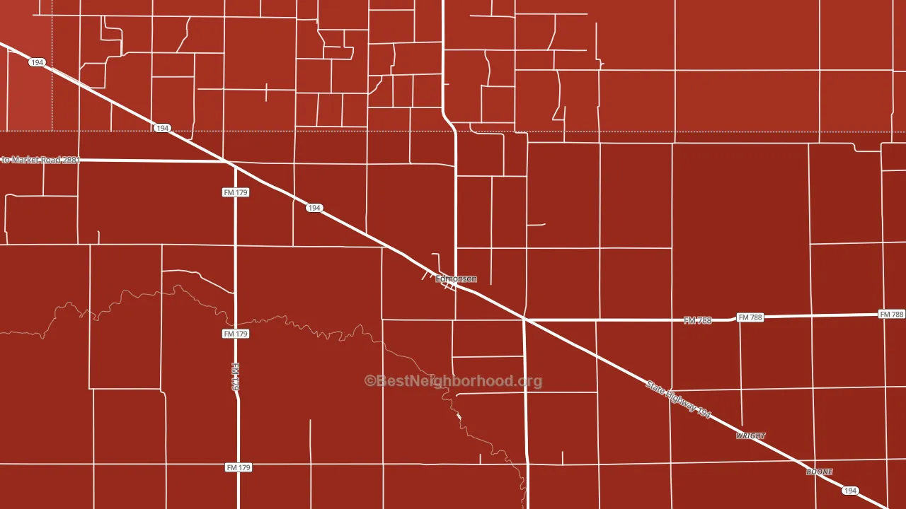 Edmonson, TX block-group political-lean map
