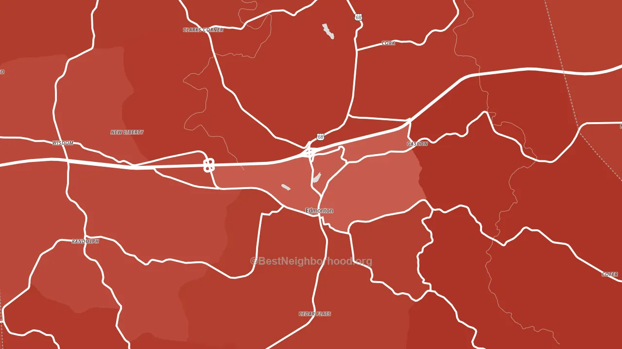 Edmonton, KY block-group political-lean map