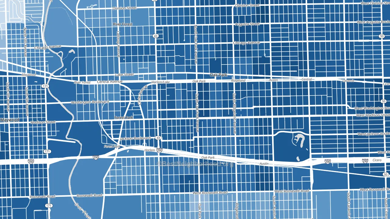 Edmund F Burton, Oak Park, IL block-group political-lean map