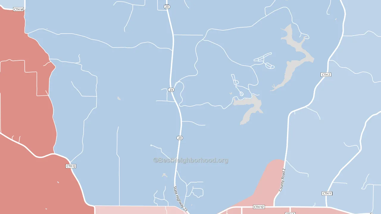 Edmund, WI block-group political-lean map