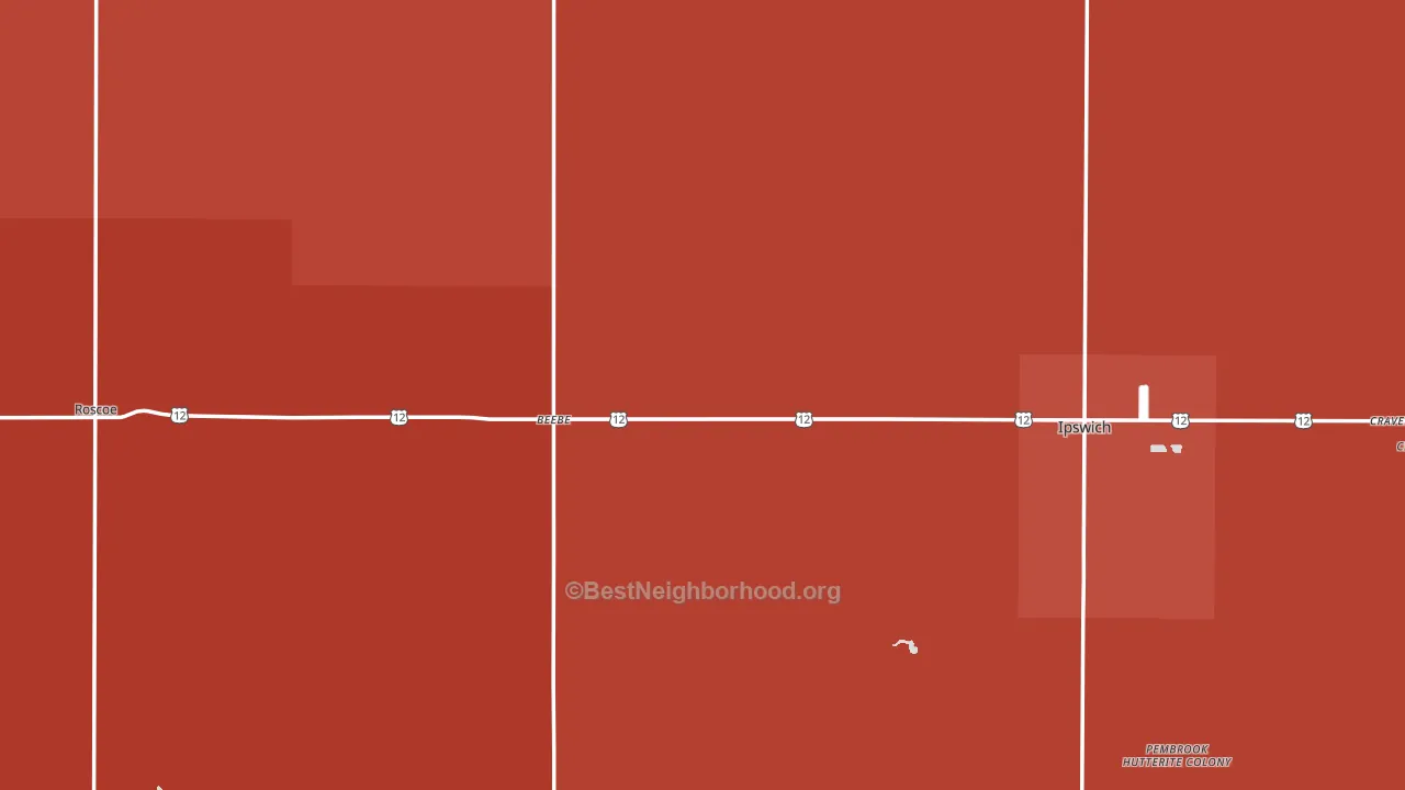 Edmunds County, SD block-group political-lean map