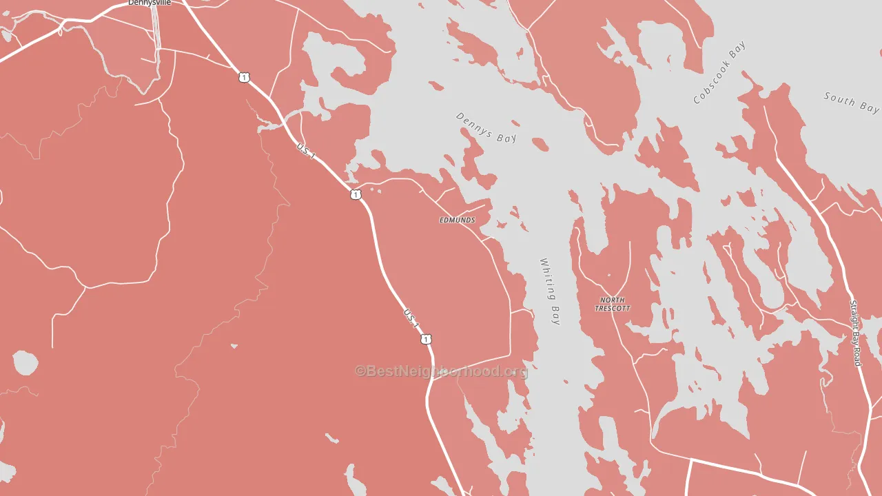 Edmunds, ME block-group political-lean map