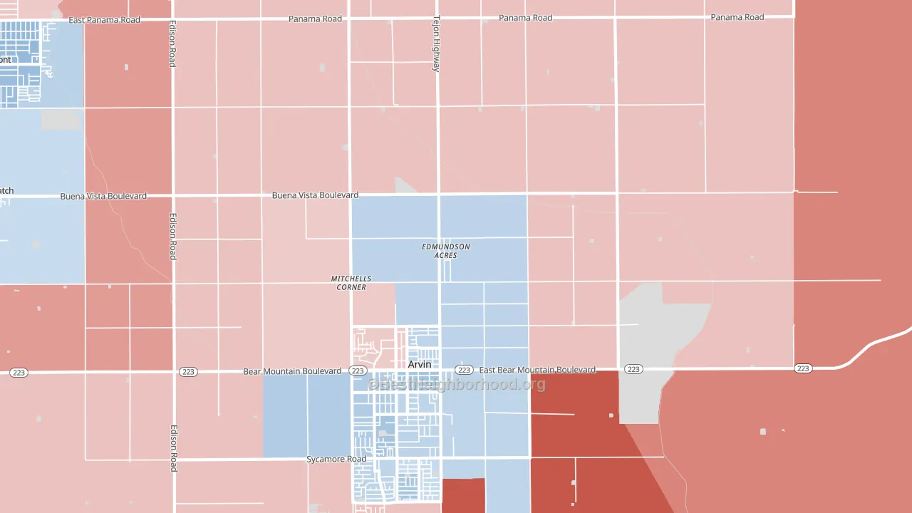 Edmundson Acres, CA block-group political-lean map