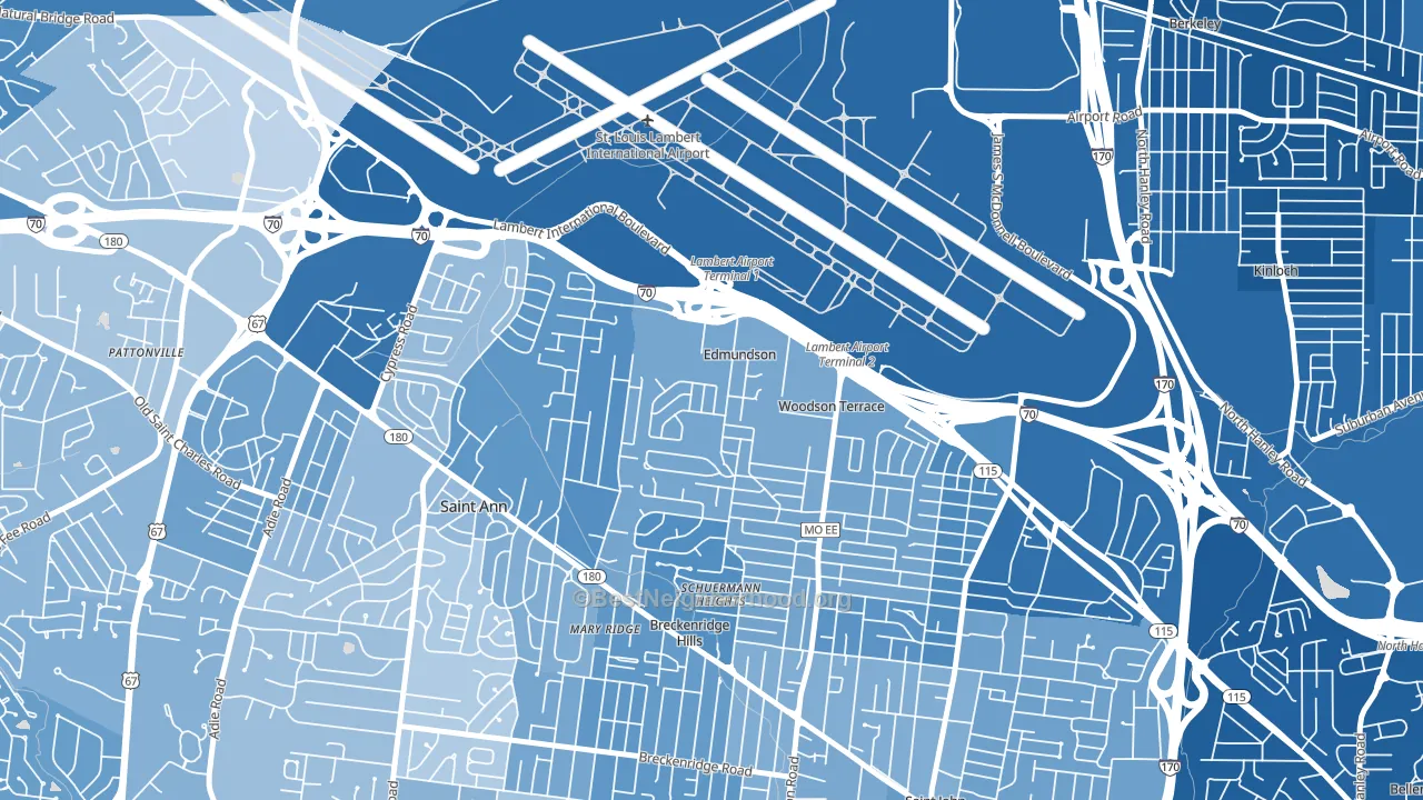 Edmundson, MO block-group political-lean map
