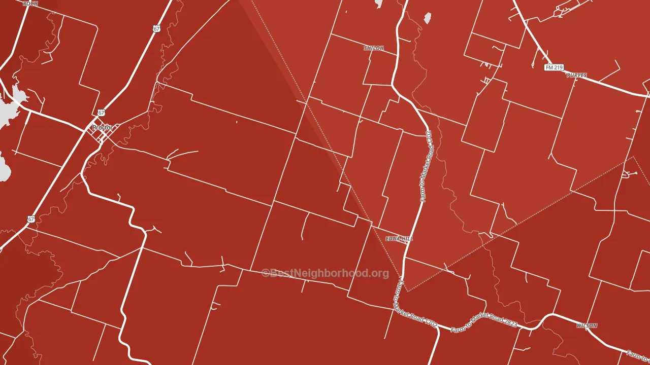 Edna Hill, TX block-group political-lean map