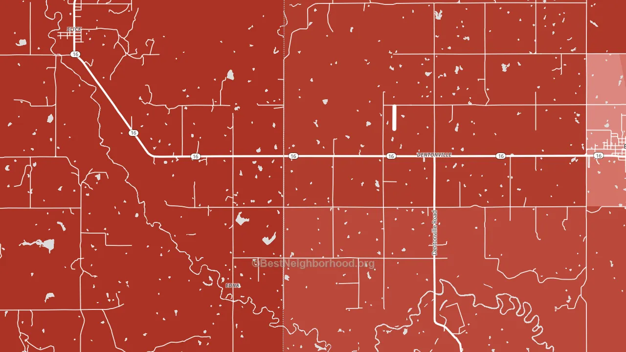 Edna, OK block-group political-lean map