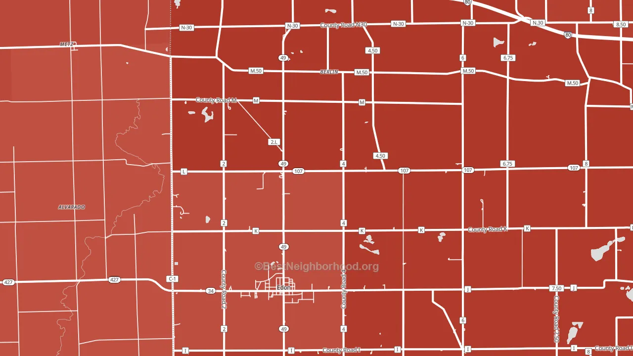 Edon, OH block-group political-lean map