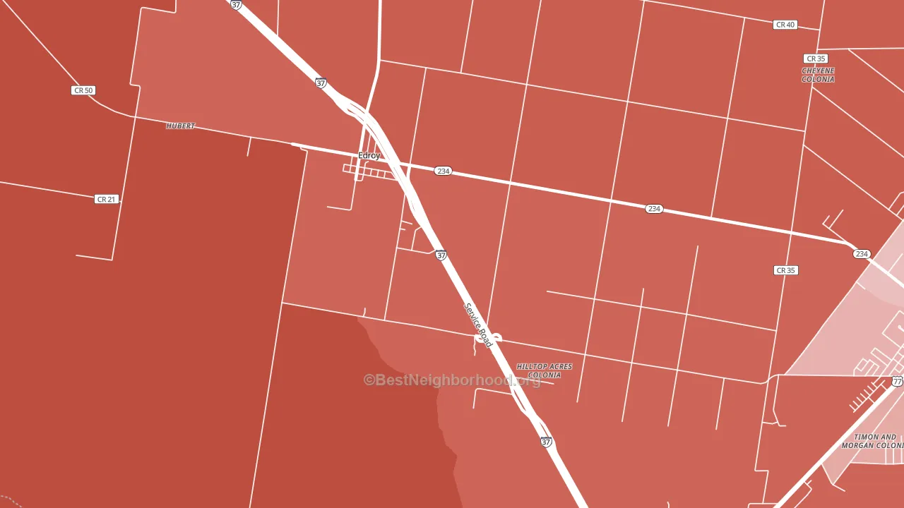 Edroy, TX block-group political-lean map