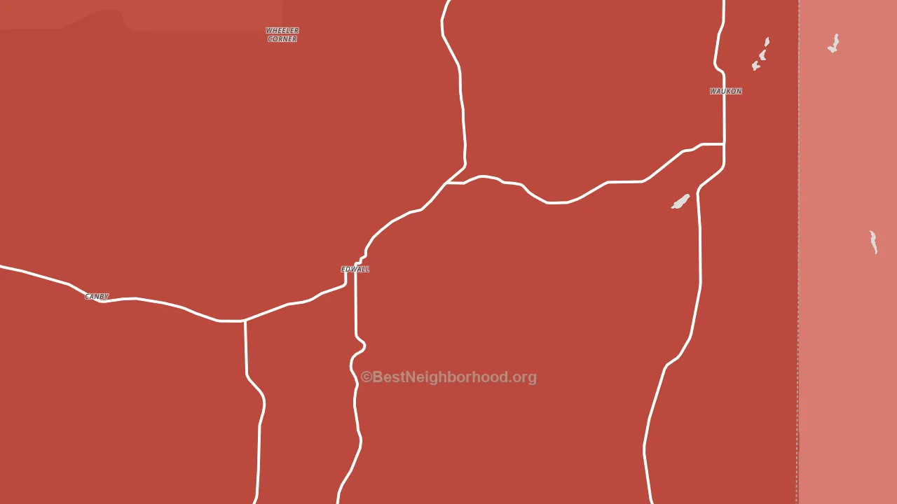 Edwall, WA block-group political-lean map