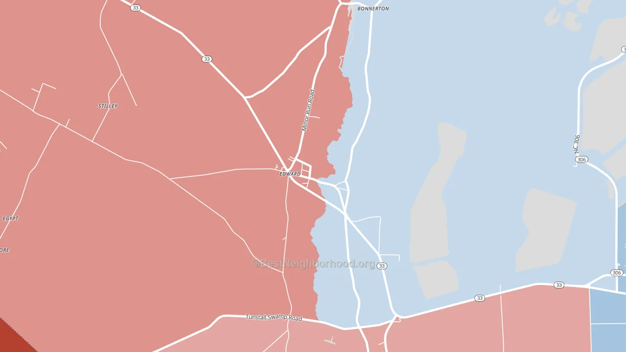 Edward, NC block-group political-lean map