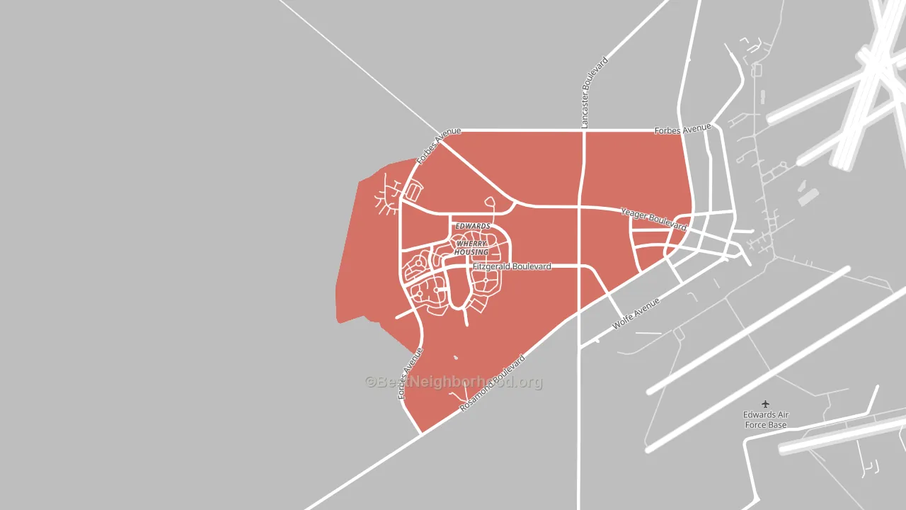 Edwards AFB, CA block-group political-lean map