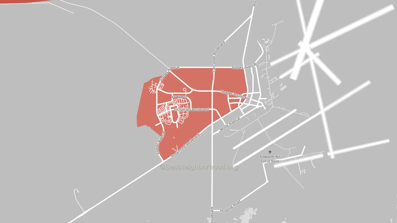Edwards Air Force Base, CA block-group political-lean map