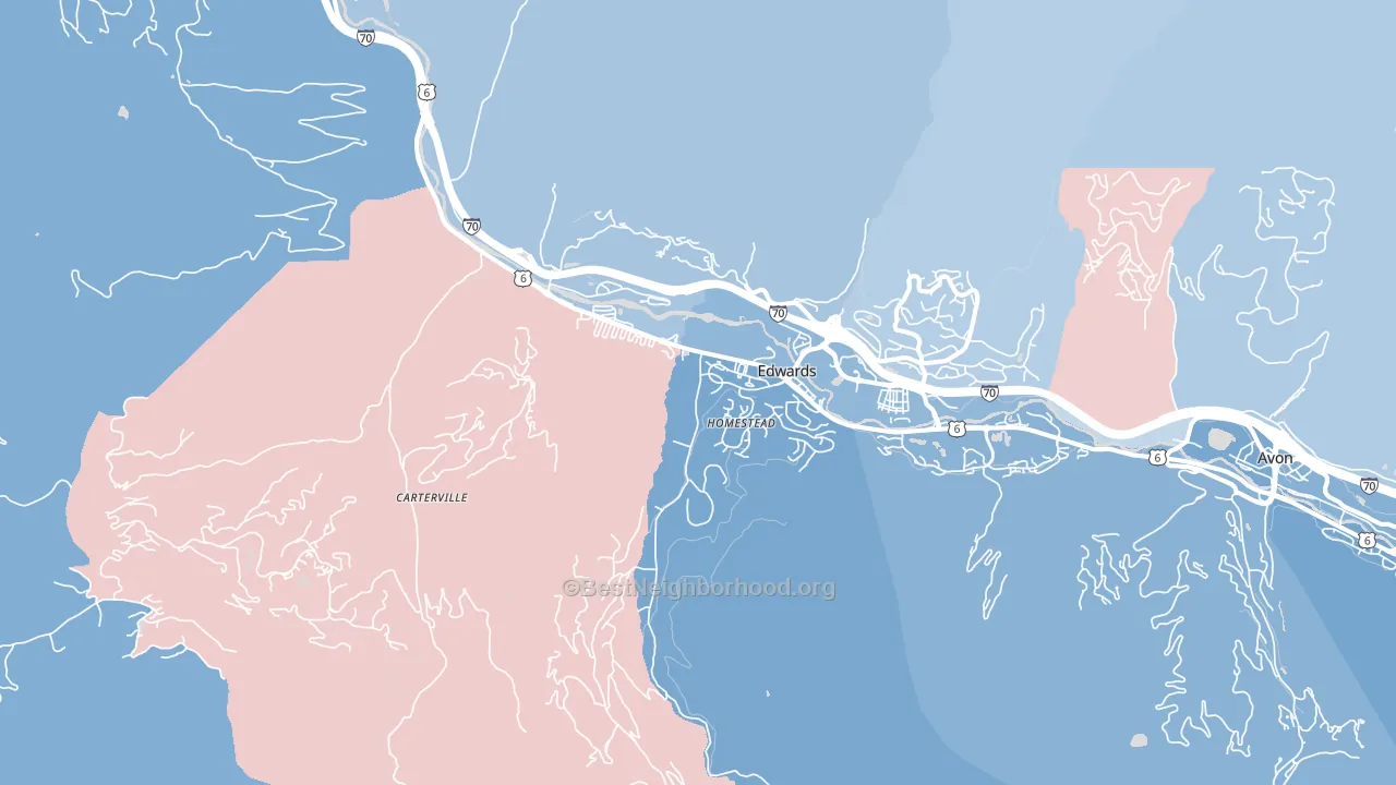 Edwards, CO block-group political-lean map