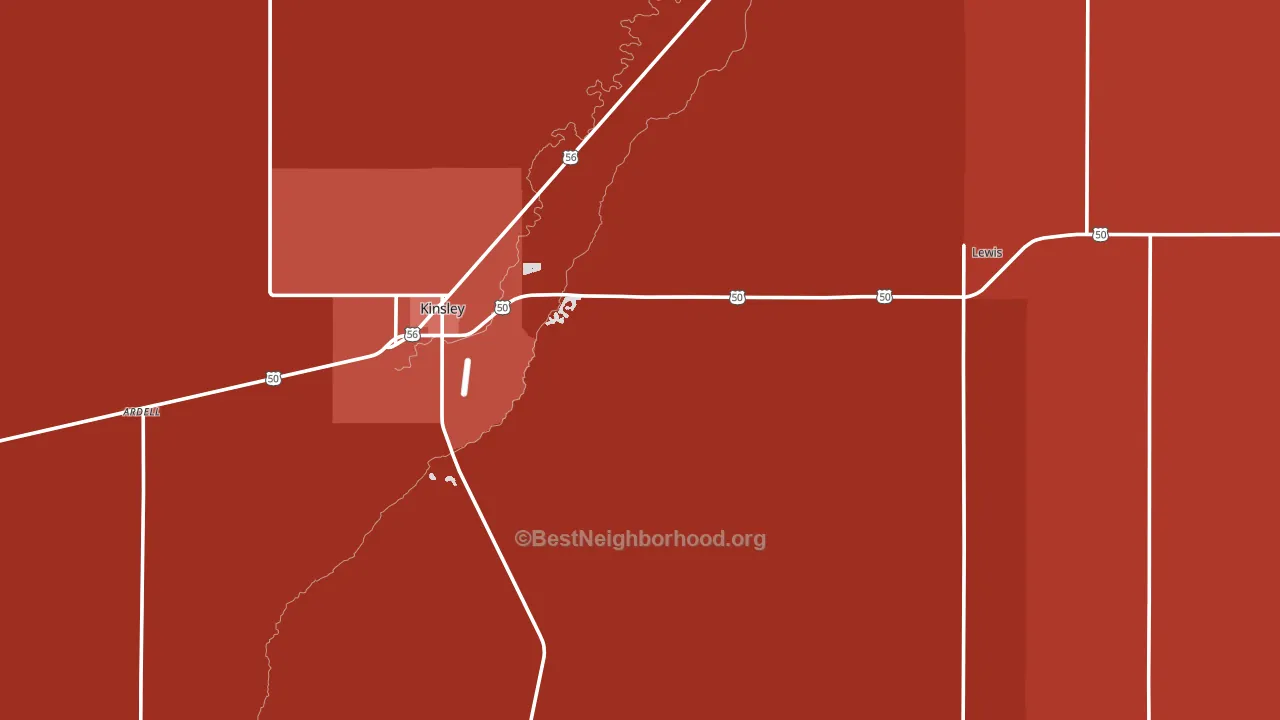 Edwards County, KS block-group political-lean map
