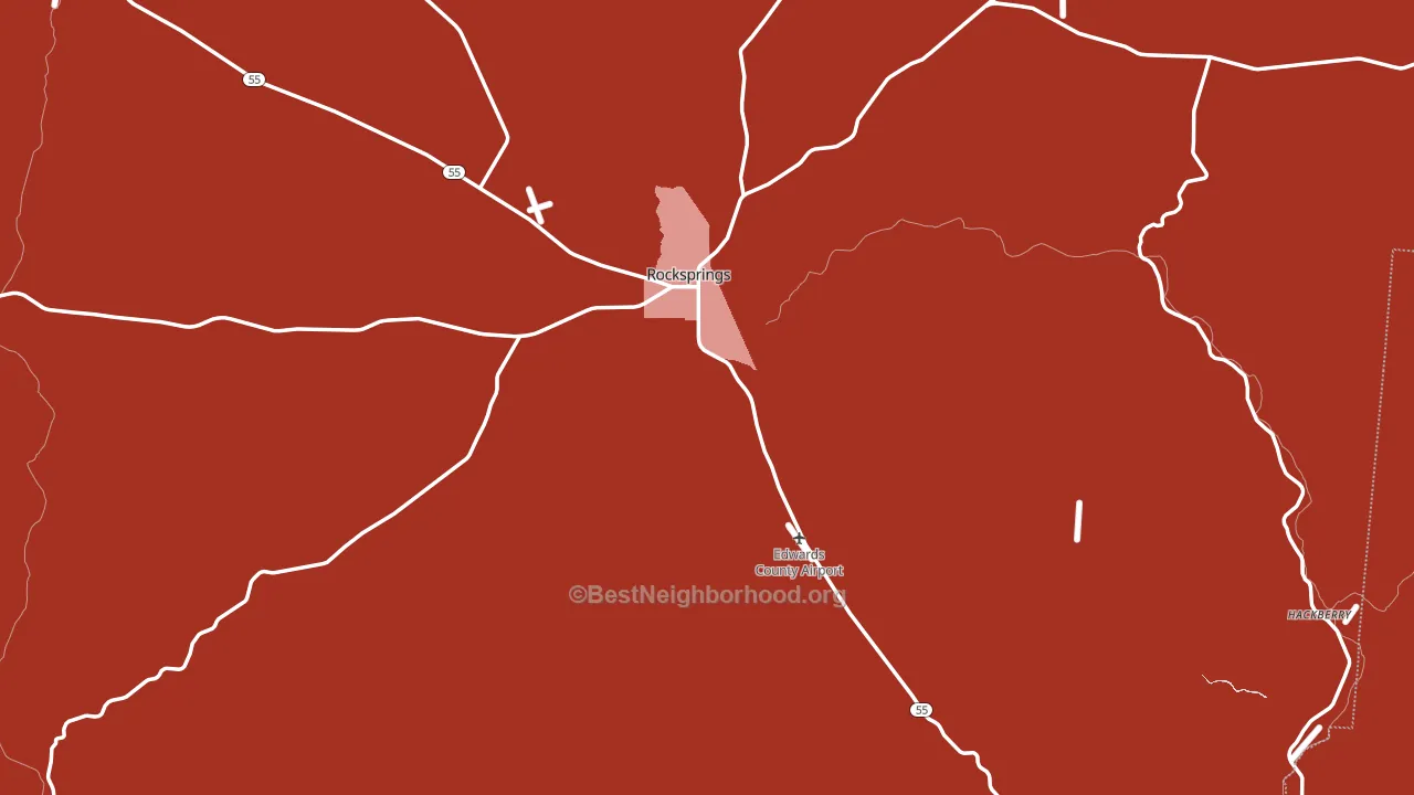 Edwards County, TX block-group political-lean map