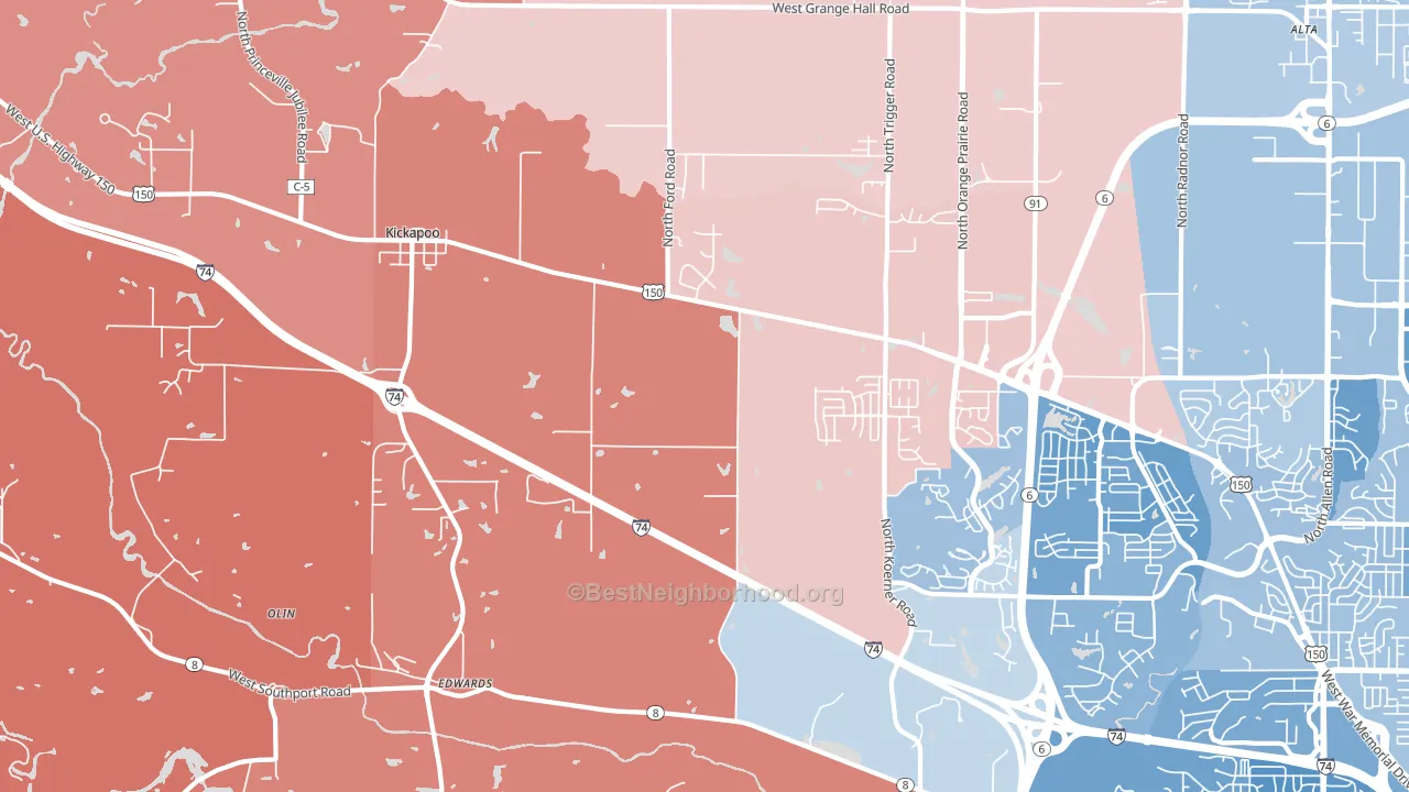 Edwards, IL block-group political-lean map