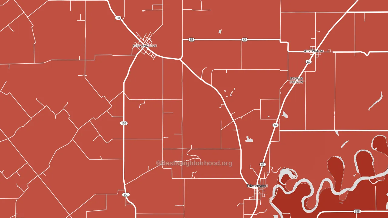 Edwardsport, IN block-group political-lean map