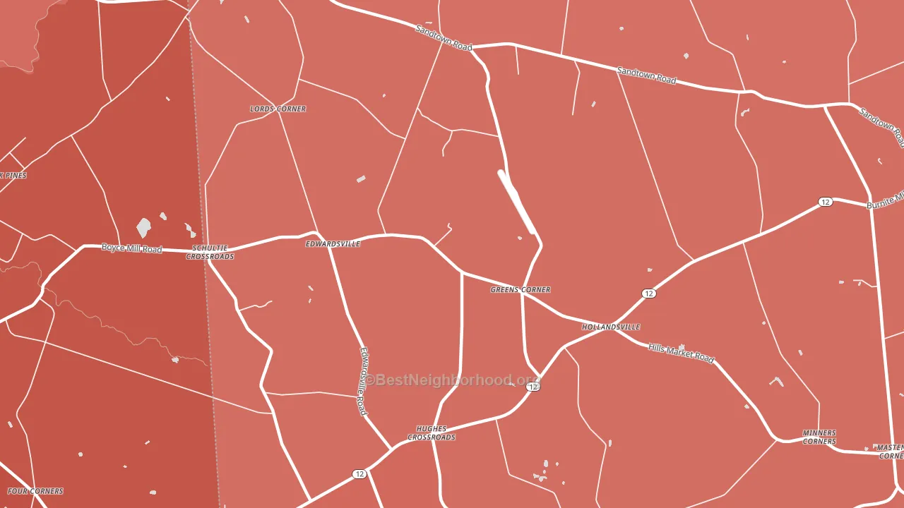 Edwardsville, DE block-group political-lean map