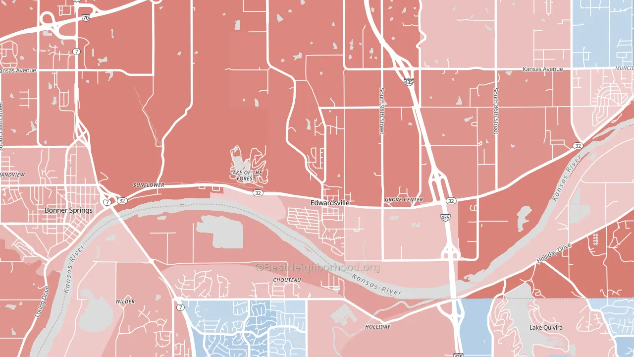 Edwardsville, KS block-group political-lean map