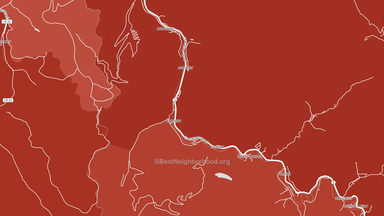 Edwight, WV block-group political-lean map