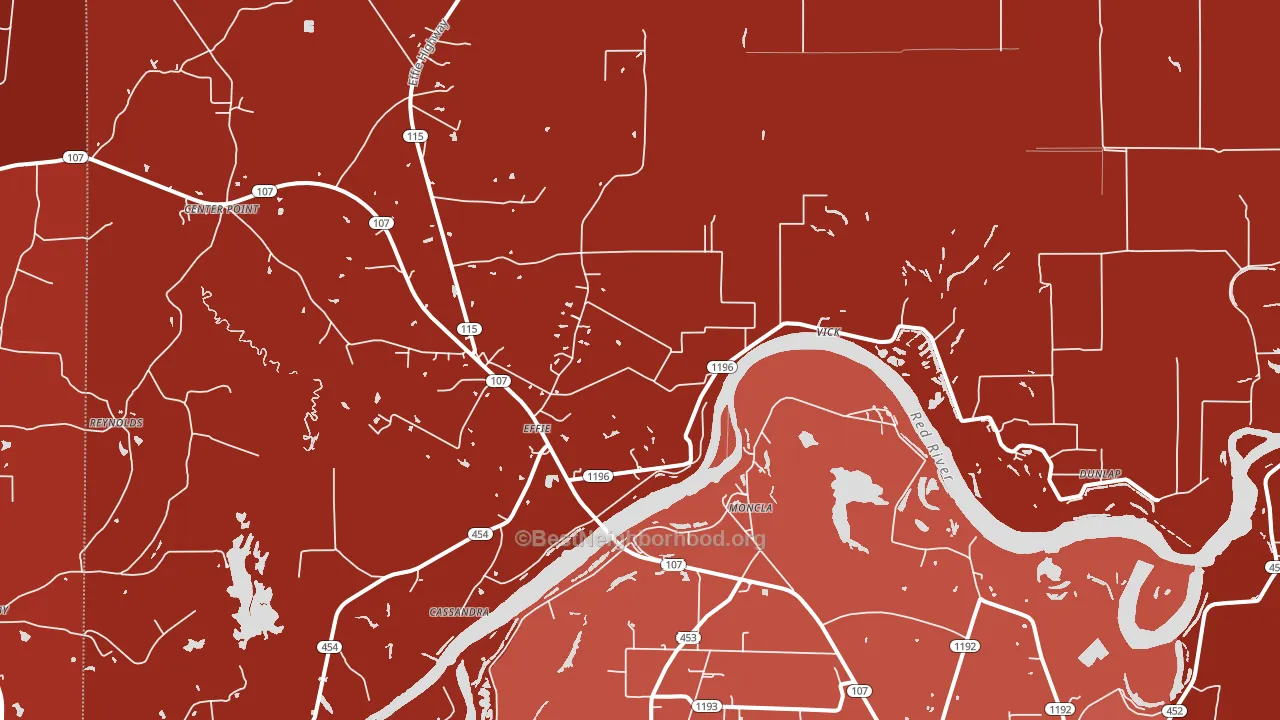 Effie, LA block-group political-lean map