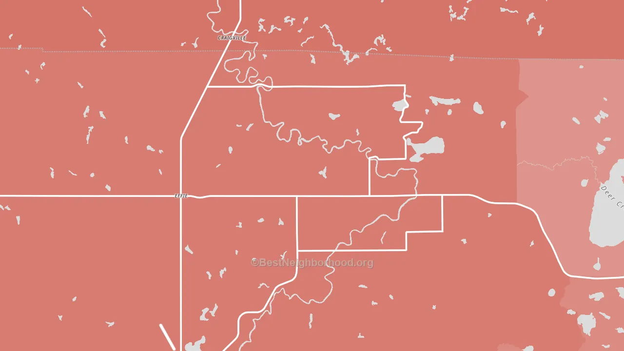 Effie, MN block-group political-lean map