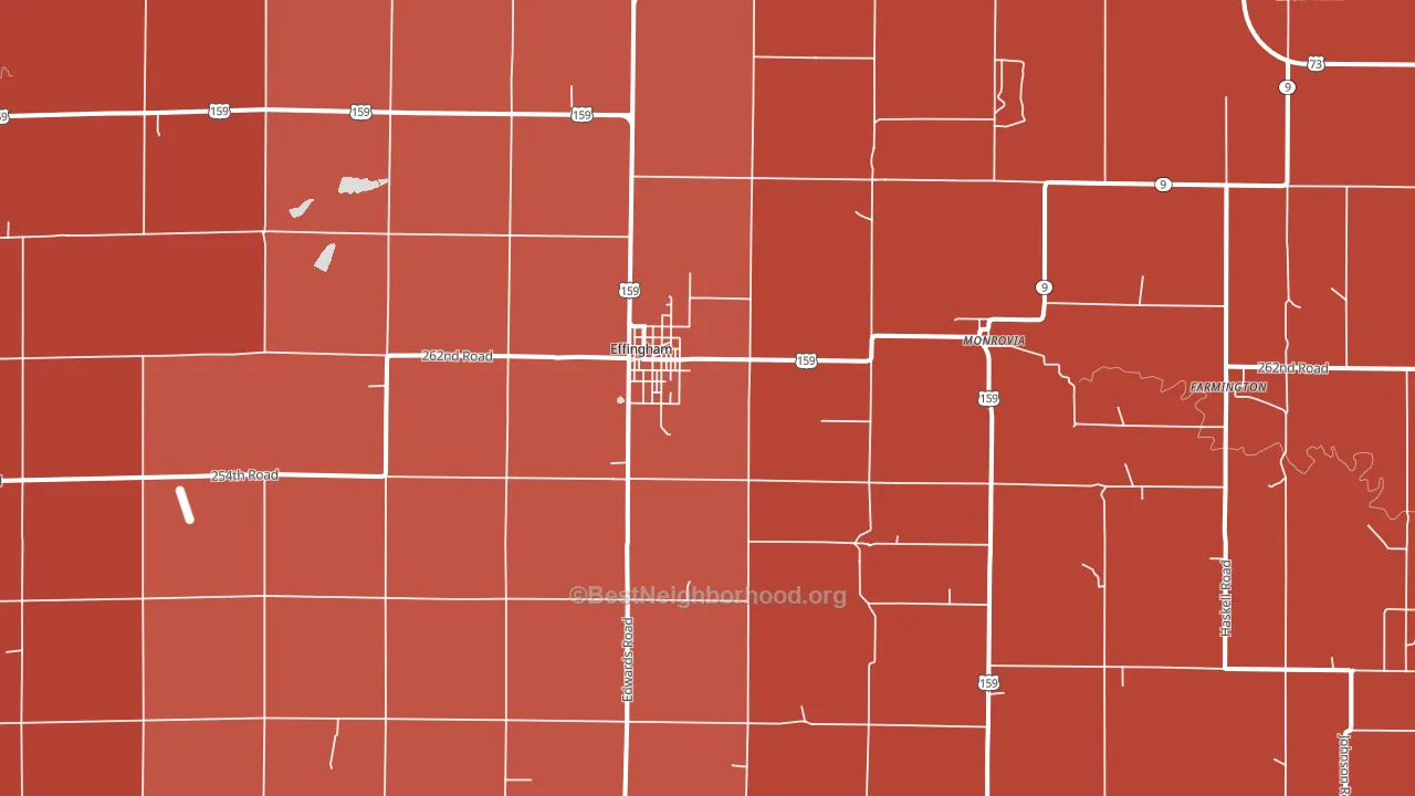 Effingham, KS block-group political-lean map