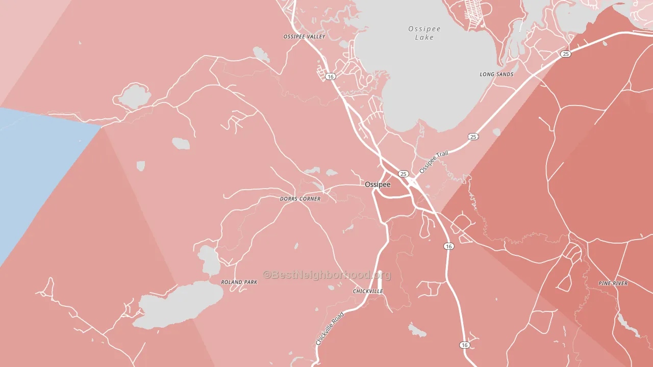 Effingham, NH block-group political-lean map