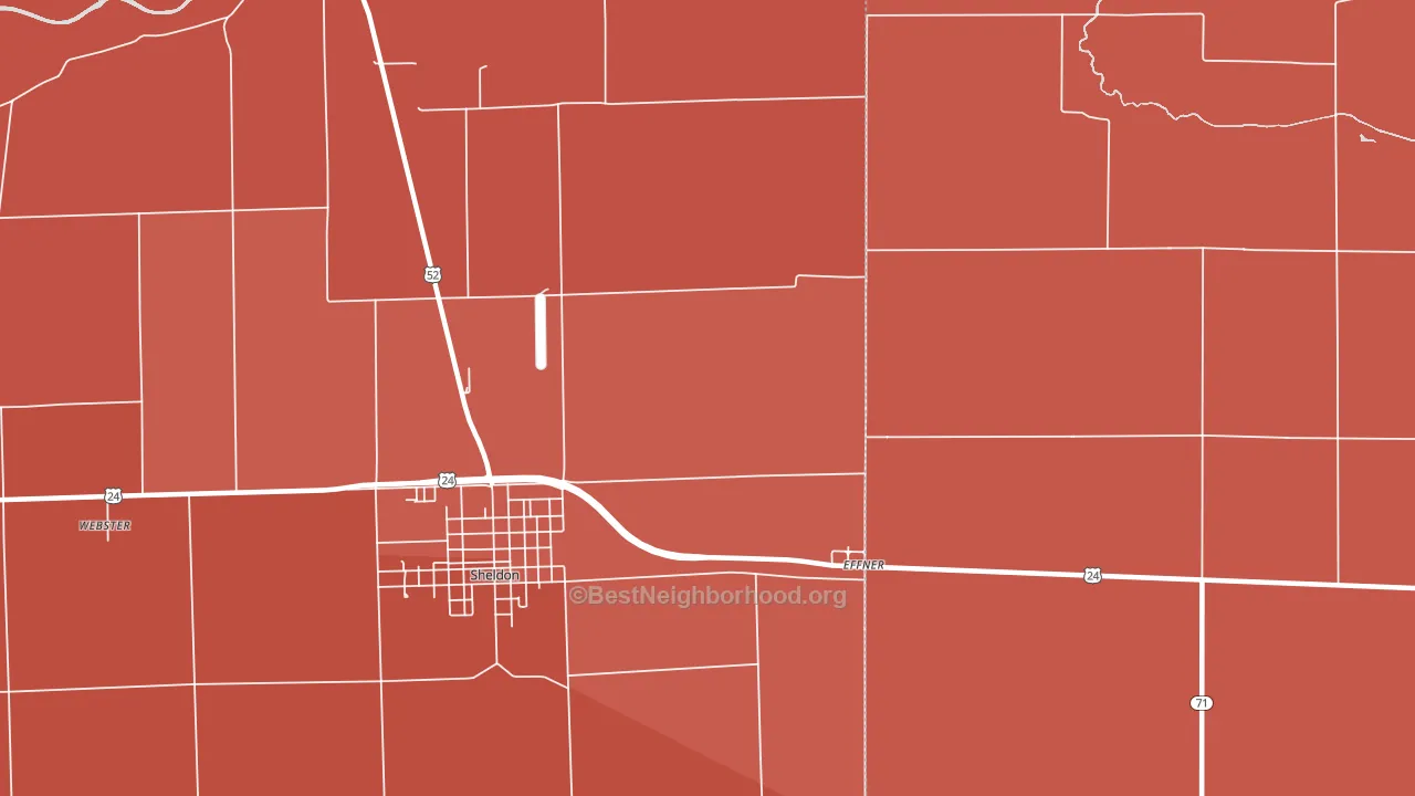 Effner, IL block-group political-lean map