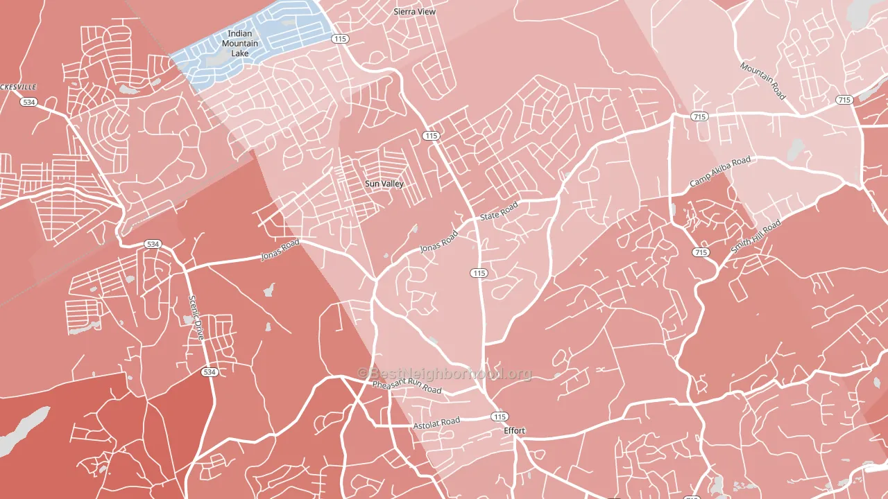 Effort, PA block-group political-lean map