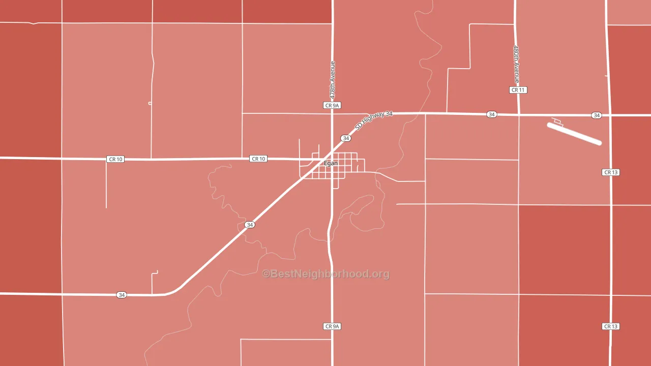 Egan, SD block-group political-lean map