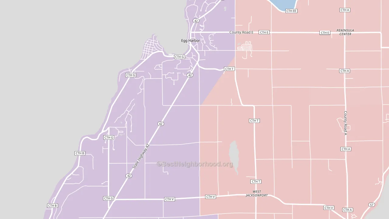 Egg Harbor, WI block-group political-lean map