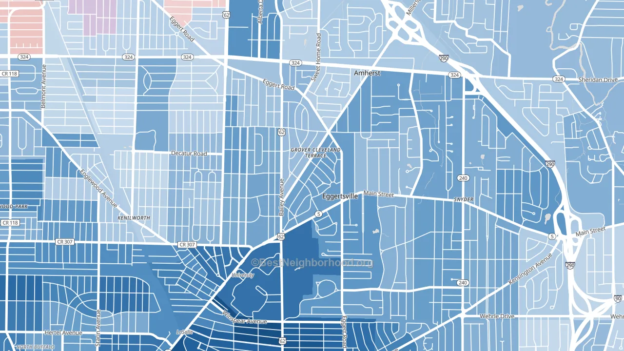 Eggertsville, NY block-group political-lean map