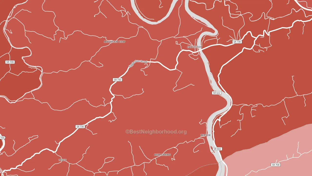 Eggleston, VA block-group political-lean map