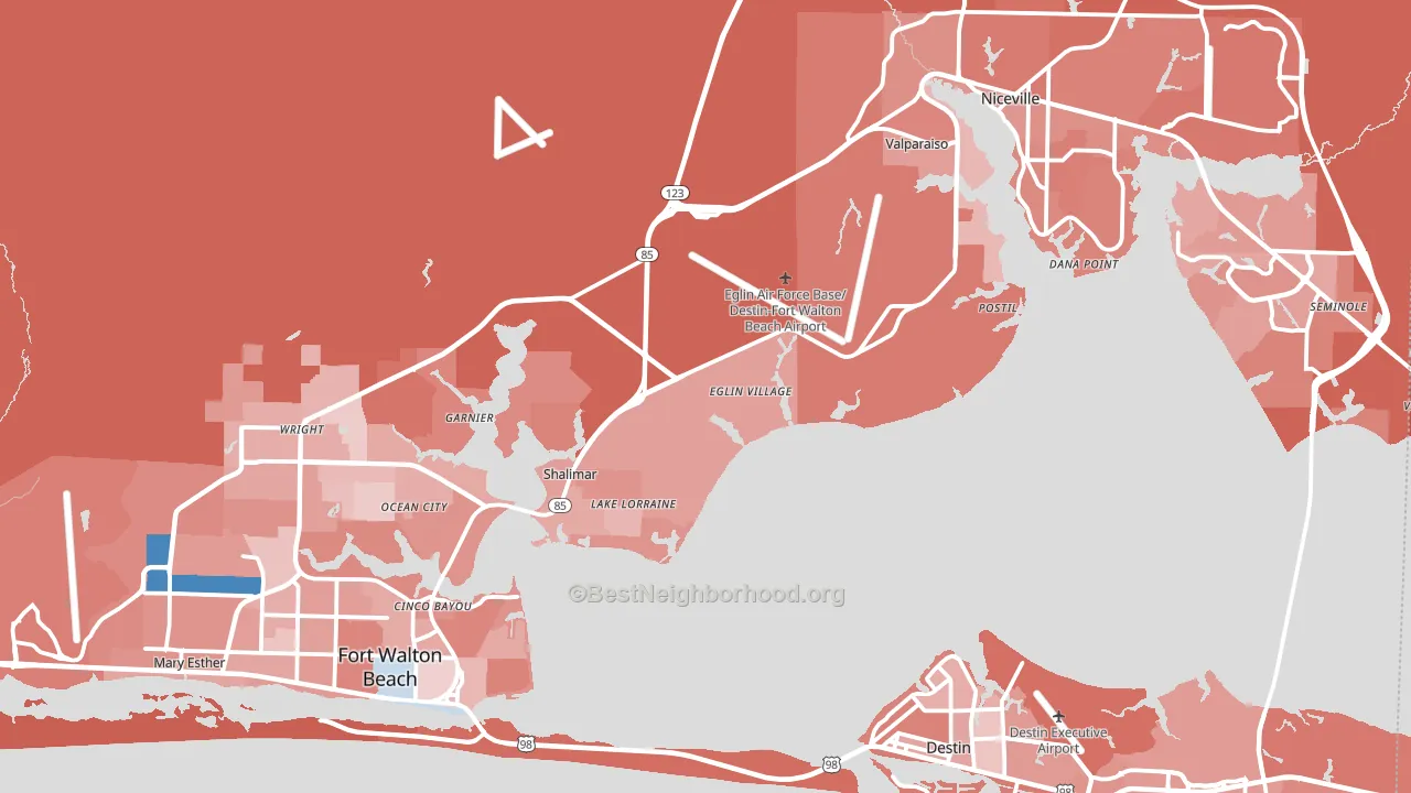Eglin Afb, FL block-group political-lean map
