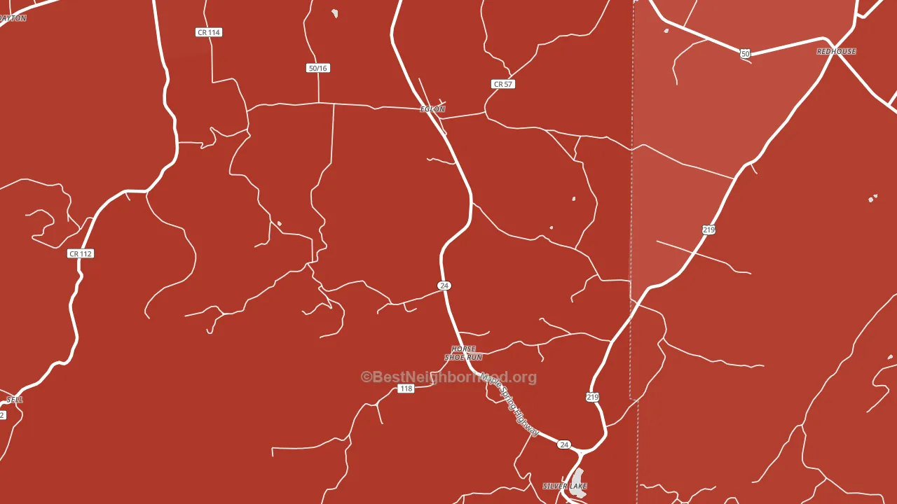 Eglon, WV block-group political-lean map