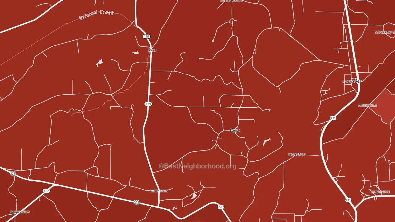 Egypt, AL block-group political-lean map