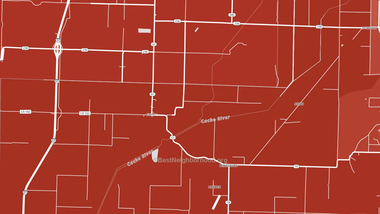 Egypt, AR block-group political-lean map