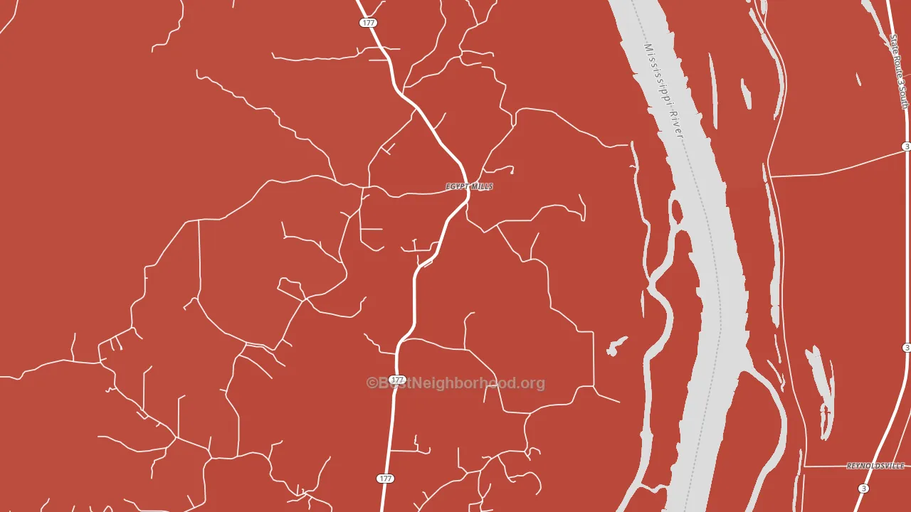 Egypt Mills, MO block-group political-lean map