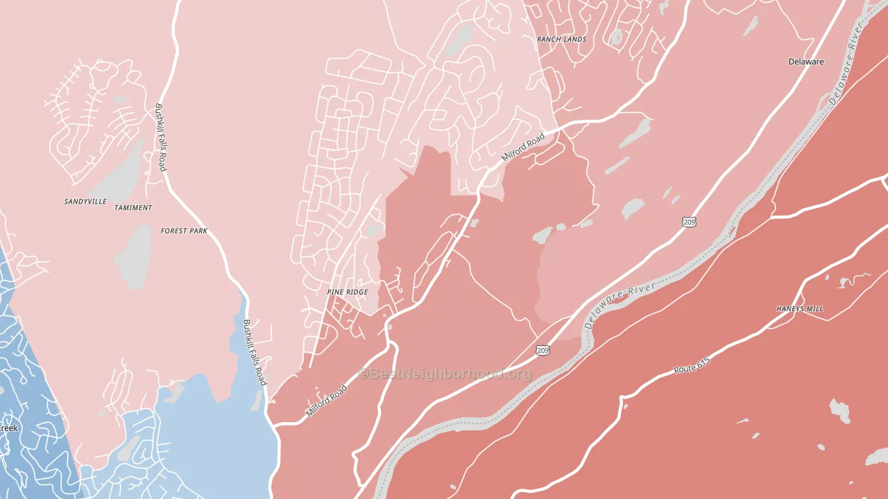 Egypt Mills, PA block-group political-lean map