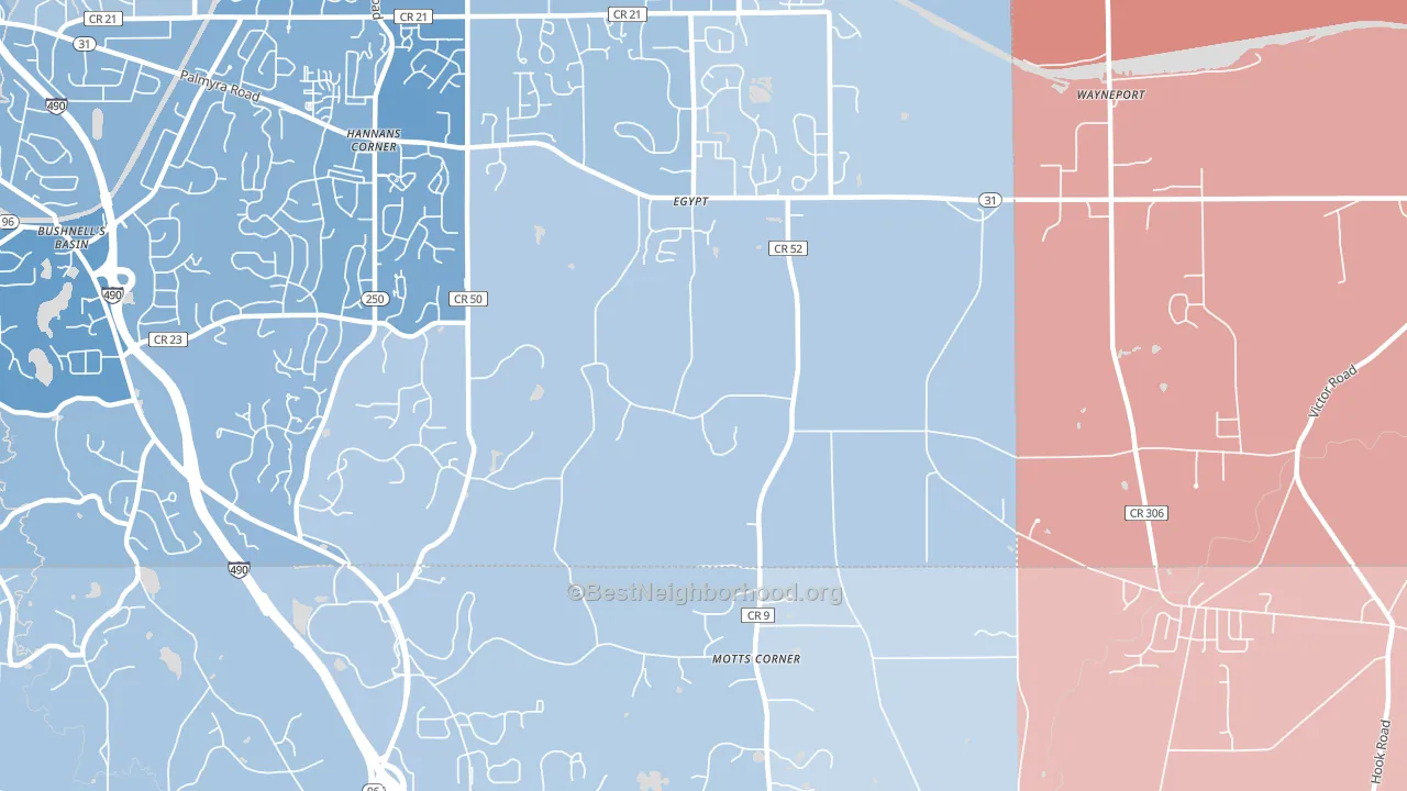 Egypt, NY block-group political-lean map