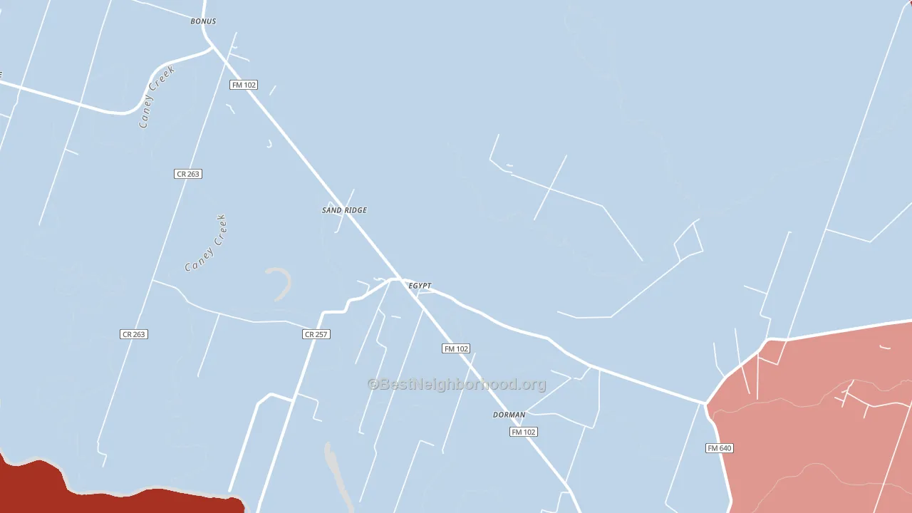 Egypt, TX block-group political-lean map